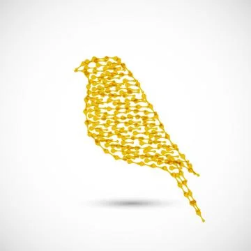 Beautiful vector flat silhouette of the bird Stock Illustration