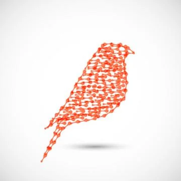 Beautiful vector flat silhouette of the bird Stock Illustration
