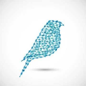 Beautiful vector flat silhouette of the bird Stock Illustration