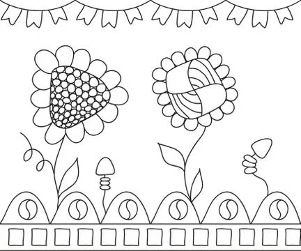 Beautiful vector flowers on white background Stock Illustration