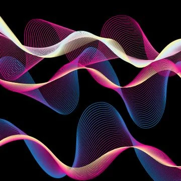 Beautiful vector multicolored waves Stock Illustration