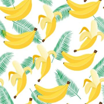 Beautiful vector seamless texture in bananas. For printing, for wallpaper, we Stock Illustration
