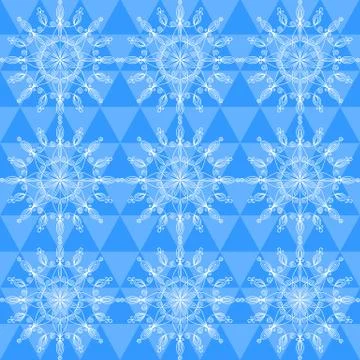 Beautiful vector snowflakes seamless pattern Stock Illustration