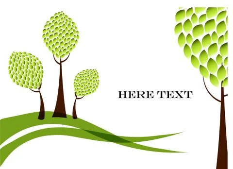 Beautiful vector tree with green leaves Stock Illustration
