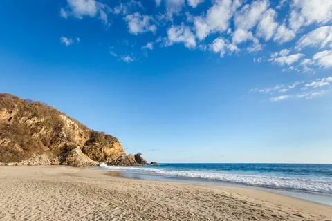 Beautiful Ventanilla beach in Mexico Stock Photos