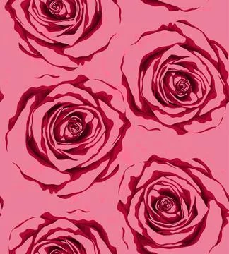 Beautiful vertical seamless background with red roses, sprays, drops. Illustrazione stock