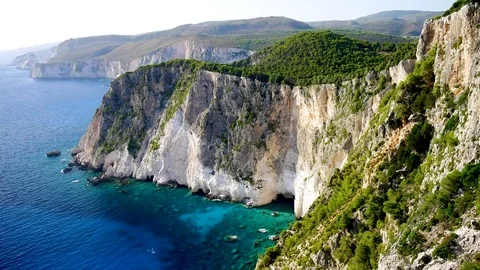 Beautiful vibrant landscape on top of the cliffs at Cape Keri Stock-Footage 83059445