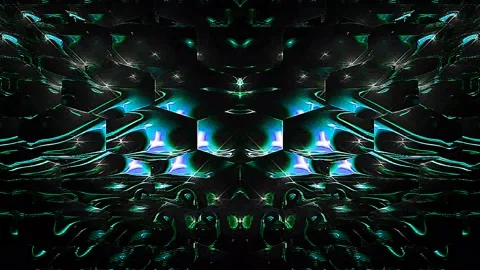 Beautiful video Abstract background 3D liquid lines horizontal in a multicolor Video stock 189526371