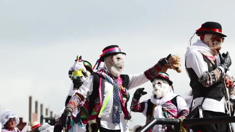 Beautiful video of folkloric dancers dancing the "Tunantada" Stock Footage 231330480