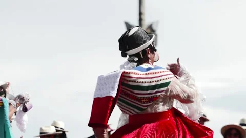 Beautiful video of folkloric dancers dancing the "Tunantada" Stock Footage 231330852