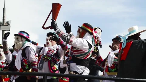 Beautiful video of folkloric dancers dancing the "Tunantada" Stock Footage 231330970