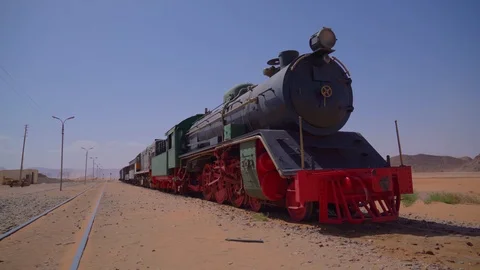 Beautiful view of an abandoned train in desert Video stock 102453009