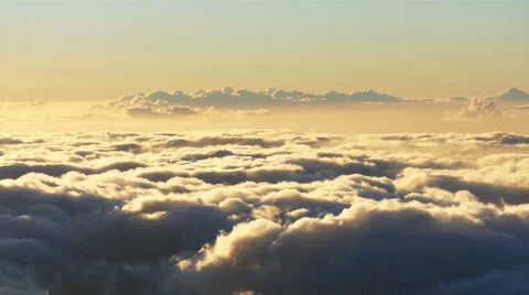Beautiful view above the clouds at dawn Video stock 51737498