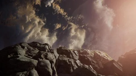 Beautiful view above cloudscape and mountains 스톡 일러스트