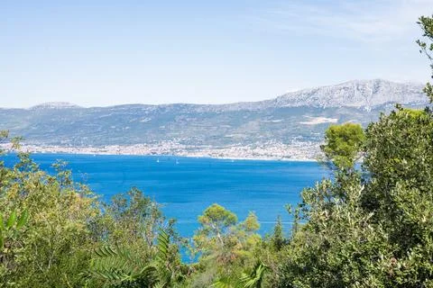 A beautiful view of the Adriatic Sea in Split, Croatia Stock Photos