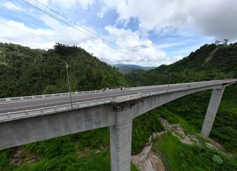 Beautiful view of the Agas-Agas Bridge, Beam bridge in Sogod, Southern Leyte, Ph Stock Photos