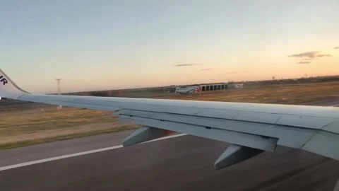Beautiful view from an airplane during sunset Video stock 208460555
