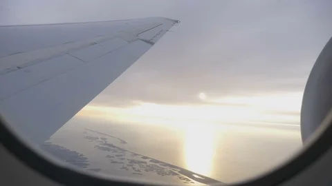 Beautiful view from the airplane window Stock Footage 77411532