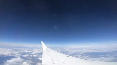 Beautiful View from the Airplane Window Stock Footage 197530273
