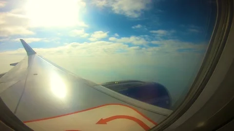 Beautiful view of airplane window overlooking city of India Stock Footage 293412025