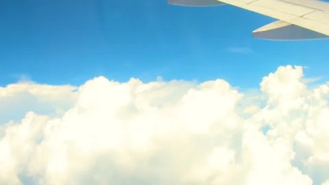 Beautiful view of airplane window overlooking city of India Stock Footage 293412096