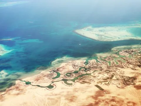 Beautiful view from the airplane window Stock Photos