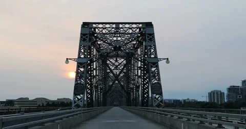 Beautiful view of the Alexandra Bridge in Ottawa Stock Footage 252244066