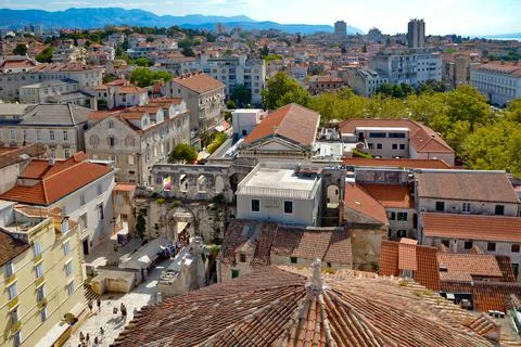 Beautiful view of an ancient Split city in Croatia Stock Photos