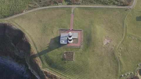 Beautiful view and cape of the lighthouse Stock Footage 131260764