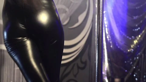 A beautiful view and a scene on striptease Stock-Footage 129764381