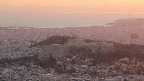 Beautiful view of Athens landscape Stock Footage 242048320
