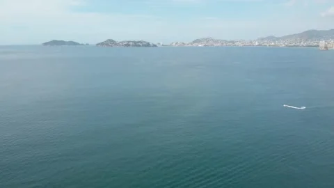 Beautiful view of the beach, aerial view of the beach, acapulco beach Stock Footage 162575141