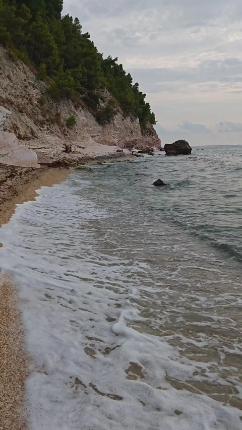 Beautiful view of the beach of Sassi Neri at early morning in the summer Stock Footage 283742404