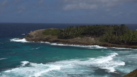 Beautiful view of the beach with waves 1 Stock Footage 111261268