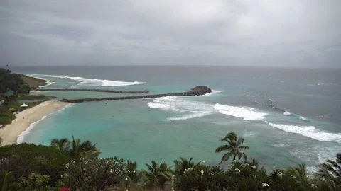Beautiful view of the beach with waves 4 Stock Footage 111256886