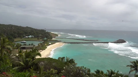 Beautiful view of the beach with waves 5 Stock Footage 111257001