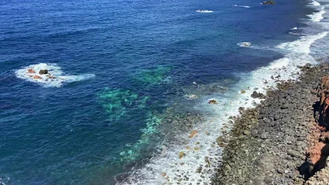 Beautiful view on blue ocean. Deep Blue Sea With Waves Video stock 137426293