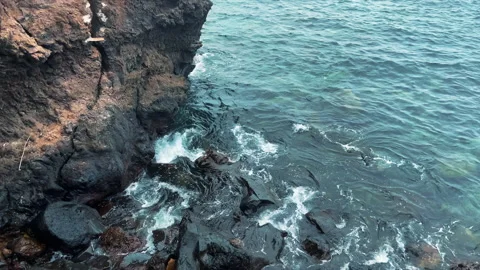 Beautiful view on blue ocean. Deep Blue Sea With Waves Crashing And Frothing Video stock 137454331