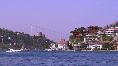 Beautiful view of the Bosphorus Stock Footage 75256011