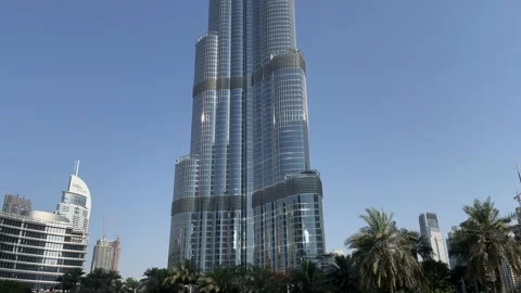 Beautiful view of the Burj Khalifa. Stock Footage 154162679