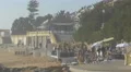A beautiful view of the cafe and restaurant of Molhe Beach, Porto 4k or 4k+ Resolution