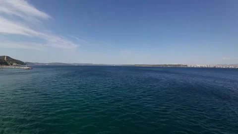 Beautiful view of Çanakkale from the ship Stock Footage 337825954