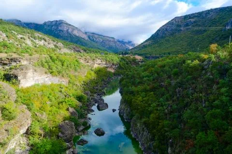 Beautiful view of canyon of river Moraca, Montenegro Stock Photos