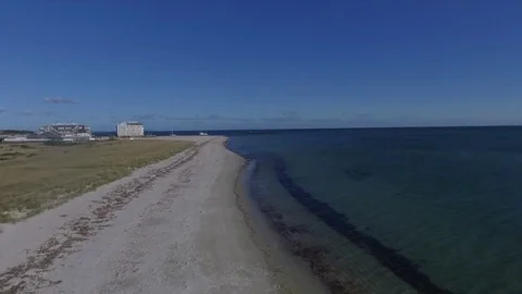 Beautiful View of Cape Cod Shoreline from Drone Stockbeeldmateriaal 82176004