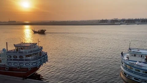 Beautiful View Capture From Infinity Bridge Dubai with sunset Vídeo Stock 276854677