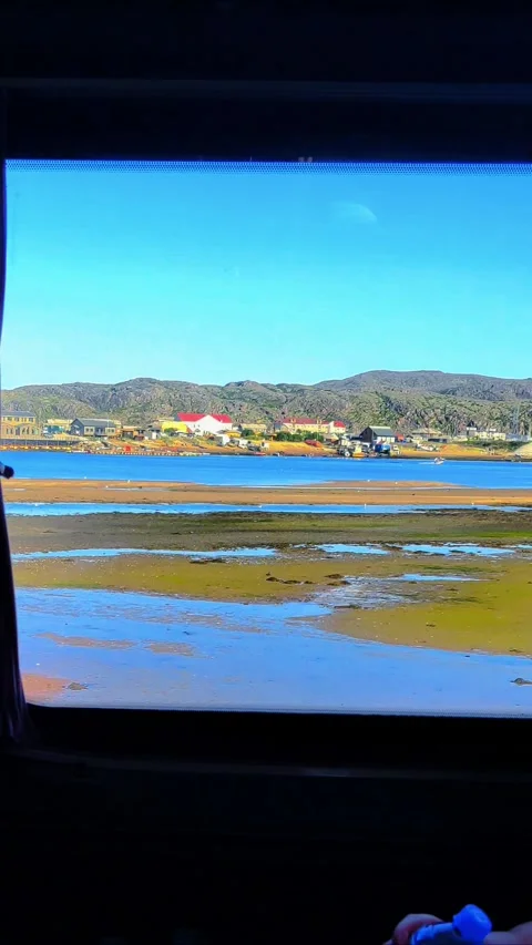 Beautiful view from the car window. Car driving along the seashore. Stock Footage 291883265