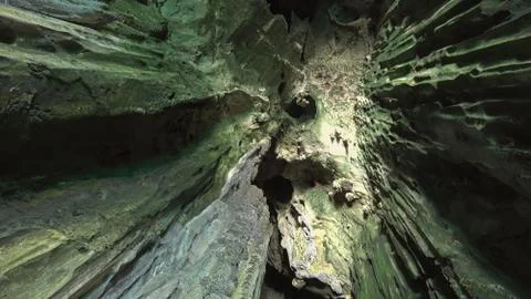 Beautiful view of cave ceiling, with rocks Stock Photos