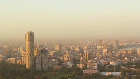 Beautiful view of the center of Cairo from the Cairo Tower in Cairo Stock Footage 242049005