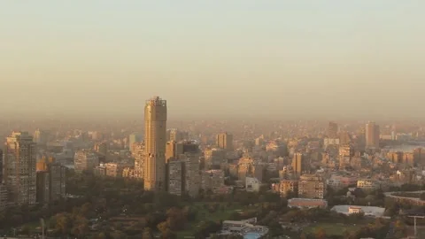 Beautiful view of the center of Cairo from the Cairo Tower in Cairo Stock Footage 242049011