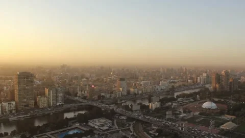 Beautiful view of the center of Cairo from the Cairo Tower in Cairo Stock Footage 242049103